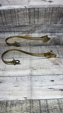 Antique Ornate Brass Curtain Drape Tie Back Hooks Wall Mounted