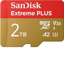 SanDisk 2TB Extreme Plus MicroSD MicroSDXC A2 V30 C10 UHS-I U3 HD 4K Memory Card