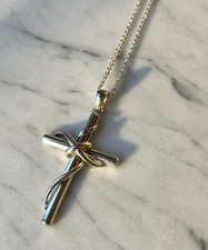 Sterling Silver 925 Chain 18 In Necklace Cross Pendant Crucifix Religious Christ