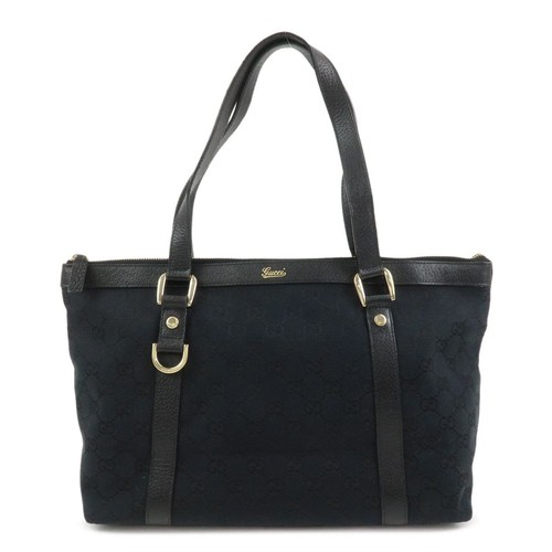 Gucci Abbey GG Canvas Leather Tote Bag Shoulder Bag Black 141470 Authentic Used