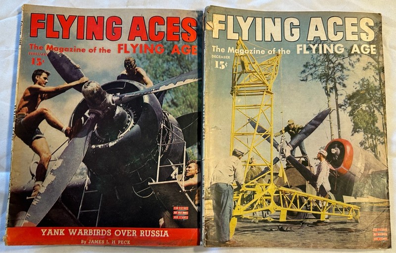 Flying Aces Magazine 1944-1945 Lot of 2 