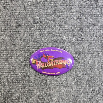Vintage Disney 1992 Imagineering Button Pin Fantasmic Hallowtasmic Halloween 