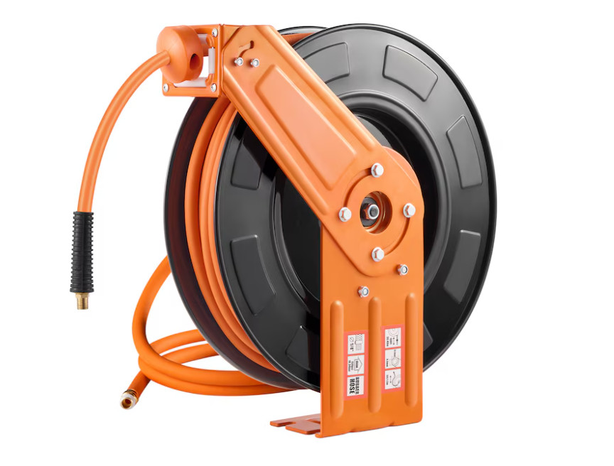 VEVOR Retractable Air Hose Reel 3/8IN x 100FT Rubber Air Hose Max 300PSI Air