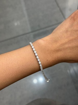 SOMMER SALE! Tennisarmband 5,50 kt D/VVS Lab Grown ovaler Diamant in Gelbgold