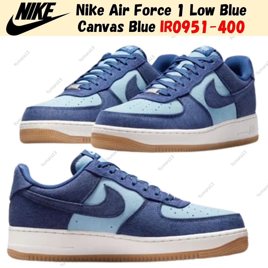 Nike Air Force 1 Low Blue Canvas Blue IR0951-400 Men's Size | eBay