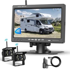 7" LCD 4-Channel Monitor Kit with two 1080P HD Wireless Rear Backup Cameras