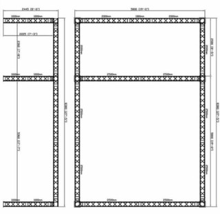 Milos Aluminium Event Lighting Stage Truss 8.3.m x 5.8m x 2.65m High M222 Truss