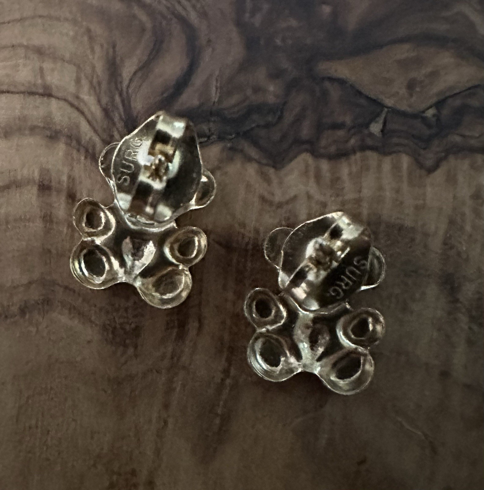 Tiny Gold Tone Teddy Bear Stud Post Back Earrings - image 5