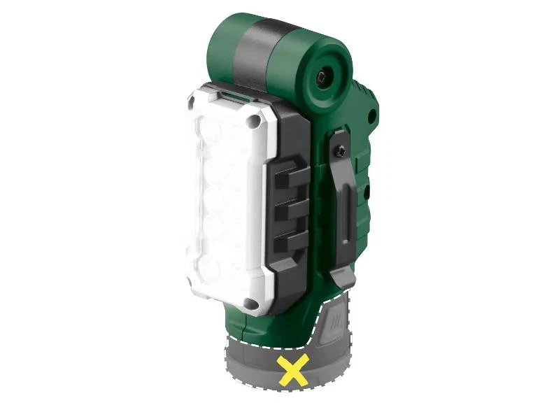 Parkside Linterna LED Recargable de Trabajo Con Clip y Cabezal Inclinable