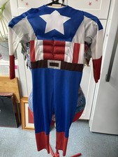 H M Captain America Padded Boys Costume Complete Outfit Size 4-6Y