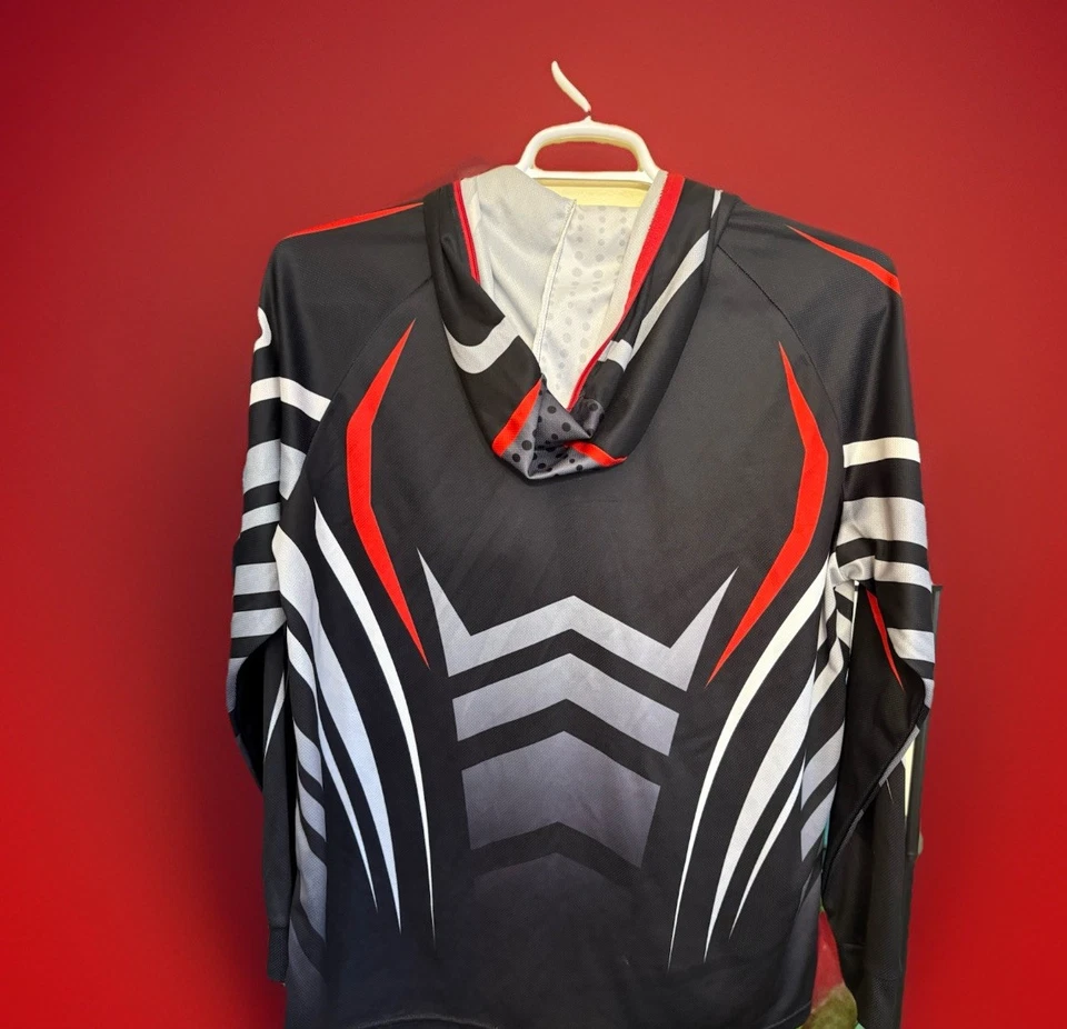 Shimano Mens Cycling Jacket Long Sleeve Full Zip Bike Jersey Red Black Size XL - Image 3 of 4