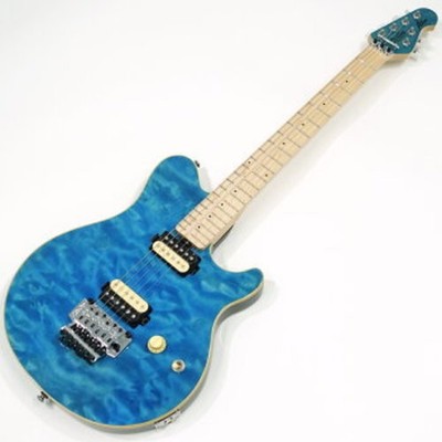 Sterling by Music Man Axis AX40 TBL Trans Blue Quilt HH E-Gitarre