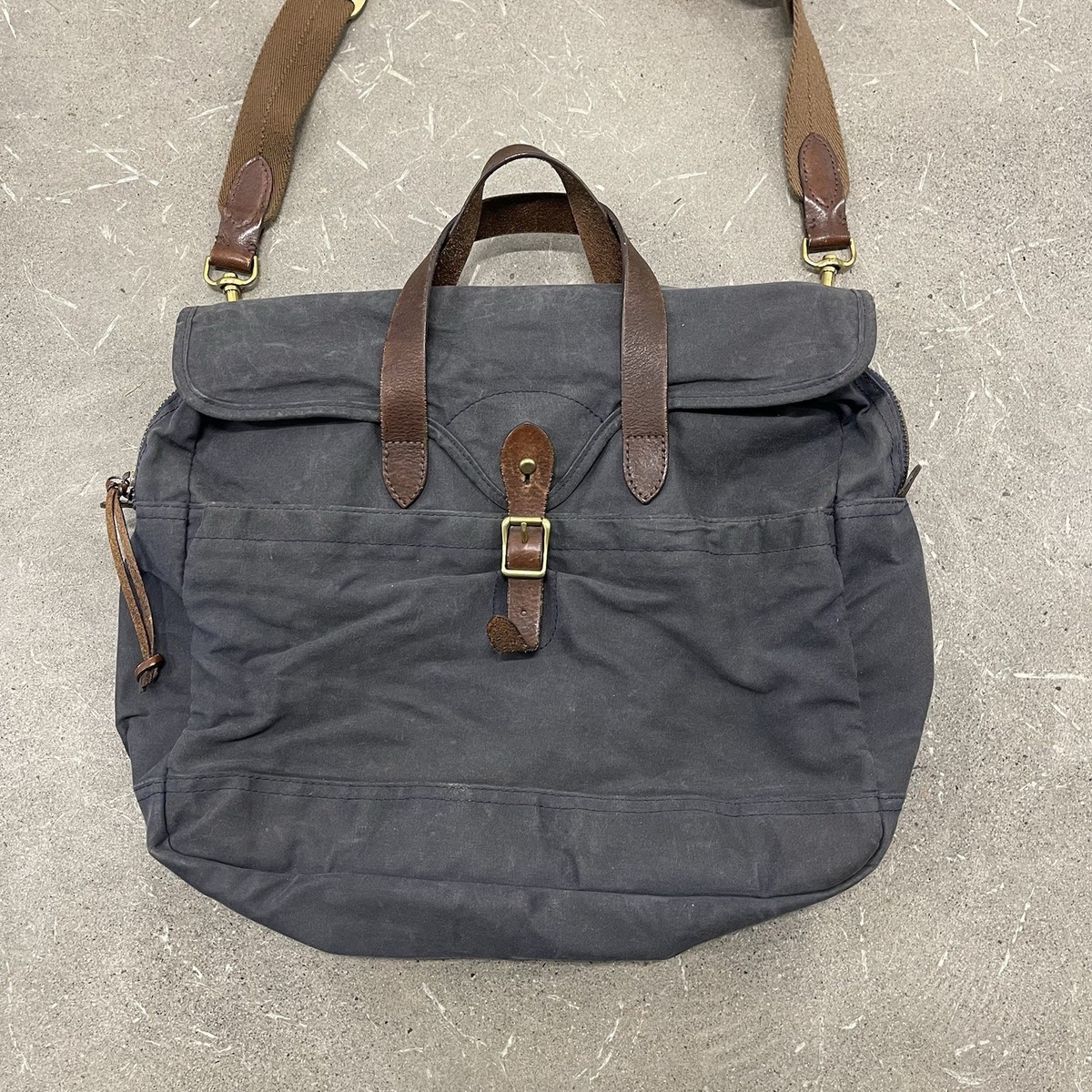 J Crew Abingdon Waxed Canvas Messenger Tote Bag Rugged Vintage