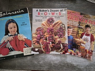 Vintage Craft & Knitting Pattern Lot - 1960s Spinnerin, Crafting Traditions,...