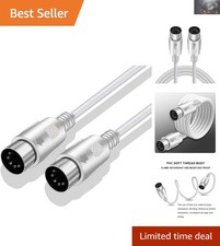 Versatile 5 Pin DIN Male MIDI Cable - 5ft Durable Connection for MIDI Devices