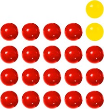Plastic Game Balls - 21 Pcs Set, 19 Red & 2 Yellow Balls for Hungry Hippos
