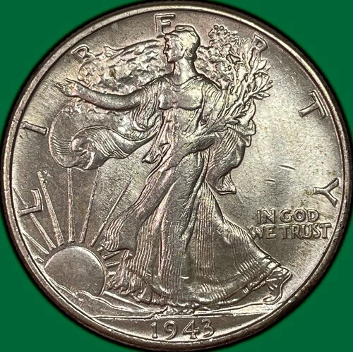 1943 Walking Liberty Half Dollar Choice Almost Uncirculated AU+/UNC Coin #37793