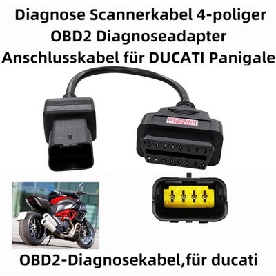 OBD2 Diagnostisch Snoer, 4-pins Naar OBD2 Diagnostische Adapterkabel, Geschikt voor Multistrada 1200 Diavel Panigale 1199 696 Hypermotard OBD2 Diagnostisch Snoer, 4-pins Naar OBD2 Diagnostische Adapterkabel, Geschikt voor Multistrada 1200 Diavel Panigale 1199 696 Hypermotard