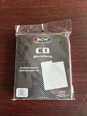 Pack of 25 BCW White Plastic Tabbed Compact Disc CD / DVD / Blu Ray Dividers