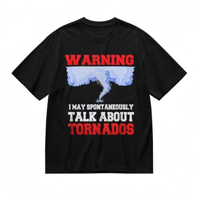 Men's Plus Size  Breathable Classic T-Shirt Tornado Talk Warning Graphic Tee