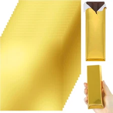 Chocolate Bar Wrappers 120Pcs - 6X7.5 Inch Gold Foil Paper with Thick Backing | 