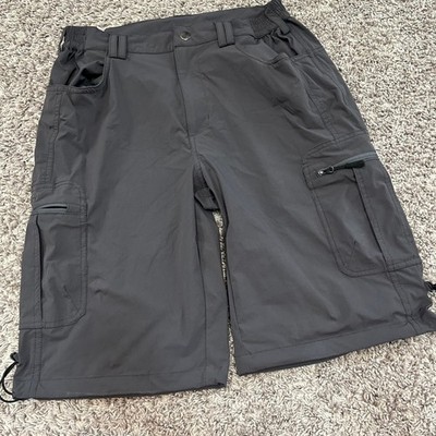Unitop Men's Cargo Shorts Gray Drawstring Elastic Waist Casual Active Outdoor