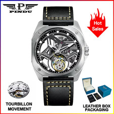 PINDU Hollow transparent Automatic Mechanical Tourbillon Movement Men's Watch