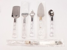 Six Piece Plastic Crystal Handled Serving Hostess Set