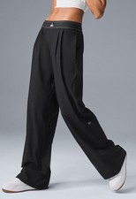 Alo Yoga Suit Up Trouser Regular Black Women Pants Activewear Casual Workwear