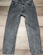 VTG 80s Levi's 505 Fade Black Acid Wash Jeans USA Made 36(34)x30 Straight Leg