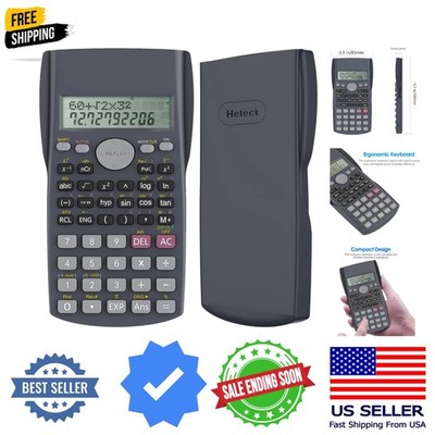 2-Line Engineering Scientific Calculator, Suitable for School and Business Black