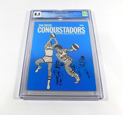 1973-74 San Diego Conquistadors ABA Basketball Program Generic Opponent CGC 8.5