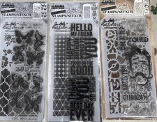 Tim Holtz Collection Stamps Stencils Lot 3 New Sets