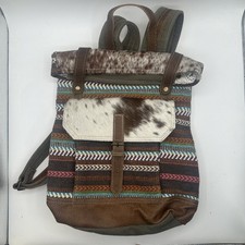 Myra Bag Backpack Fold Over Southwestern Horsehair Boho Schoolbag Western