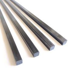Square Carbon Fiber Rods 6mm x 6mm x 420mm Pultruded Solid Stock 4 Pcs