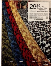 VINTAGE 1975 ROOM SIZE SHAG RUG CATALOG AD PHOTO PRINT