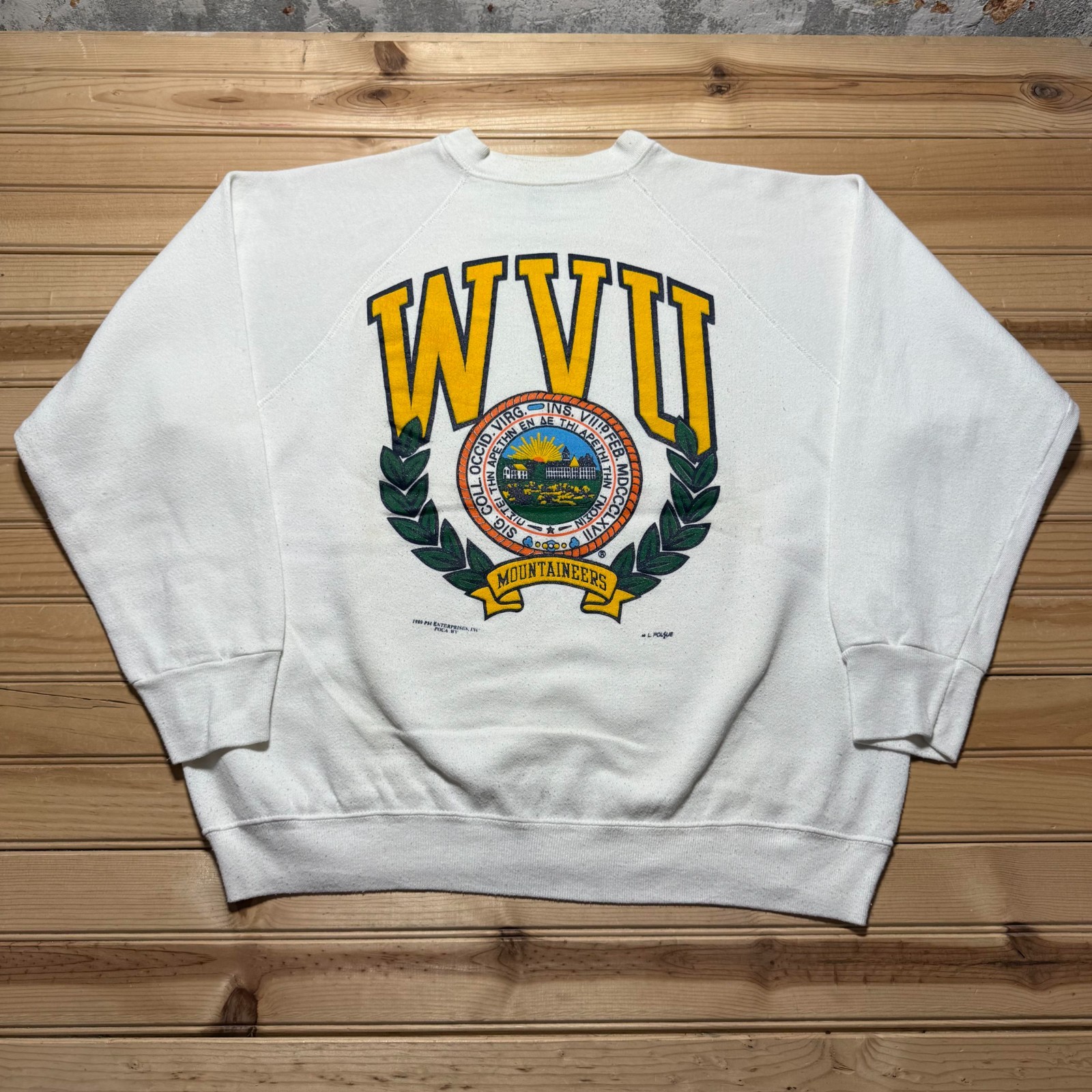 Vintage 1989 West Virginia University WVU Mountaineers Crewneck Sweatshirt Large