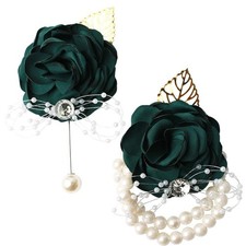 Wrist Corsage and Boutonniere Set Wedding Flowers Homecoming Bridesmaid Corsa...