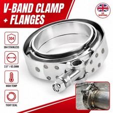 Universal 63.5mm 2.5 Inch V-Band Clamp Exhaust Flange 304 Stainless Steel Autos