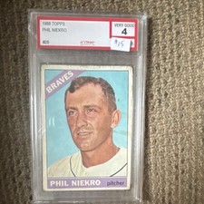 Topps 1966 Phil Niekro #28 Atlanta Braves Iconic Grading Co. VG 4