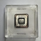 1 oz Geiger Premium Silver Square Bar In Assay Case .999 Fine Silver