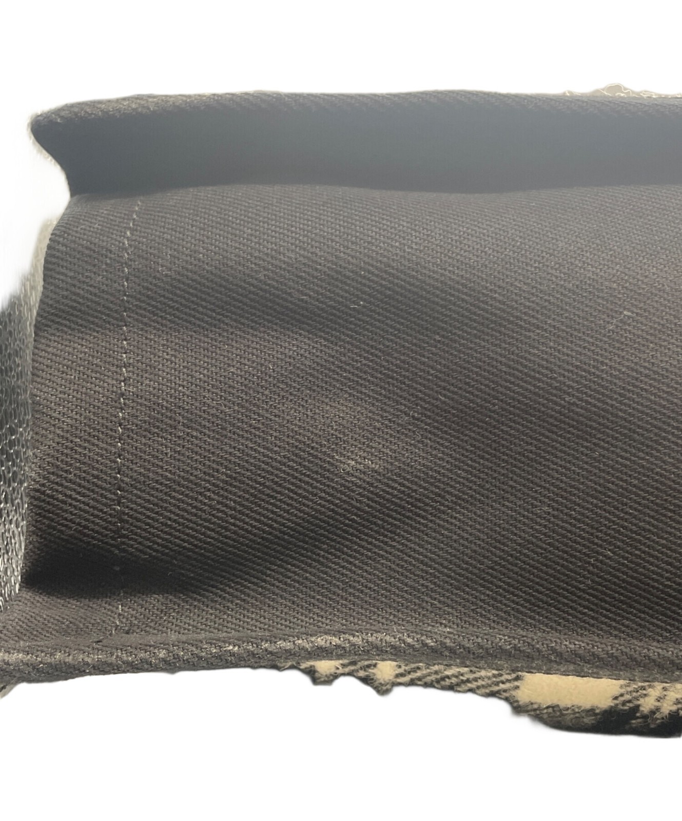 SAINT LAURENT Rive Gauche Tote Bag Black Canvas Tweed Leather Logo SR0332 thumbnail 15