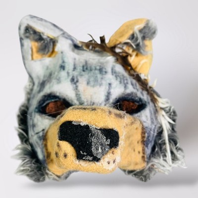 Wolf Therian Mask Costume Faux Fur Animal Headdress Cosplay Halloween Headpiece