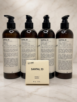 Le Labo Santal 33, Shampoo, Conditioner, Shower Gel, Lotion 16.2oz, Soap Bar 60g