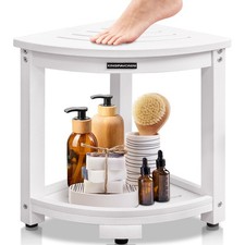 Best KingPavonini Waterproof Corner Shower Stool for Inside Shower, Anti-Fading