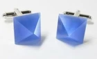 Pale Blue Pyramid Dress Cufflinks Cuff Links
