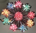 Christmas Wall Hanging Snowflake Decor Multicolored Lights 6”D Tin/Plastic NO