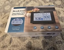 Brookstone Touch Display Digital Weather Forecaster INDOOR & OUTDOOR TEMP 