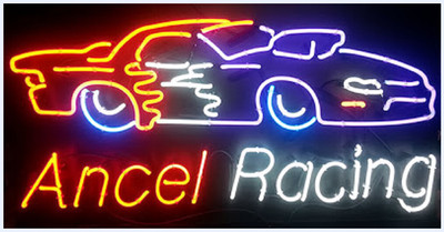 Ancel Racing Car Neon Sign Light Beer Bar Pub Wall Hanging Handcraft ...
