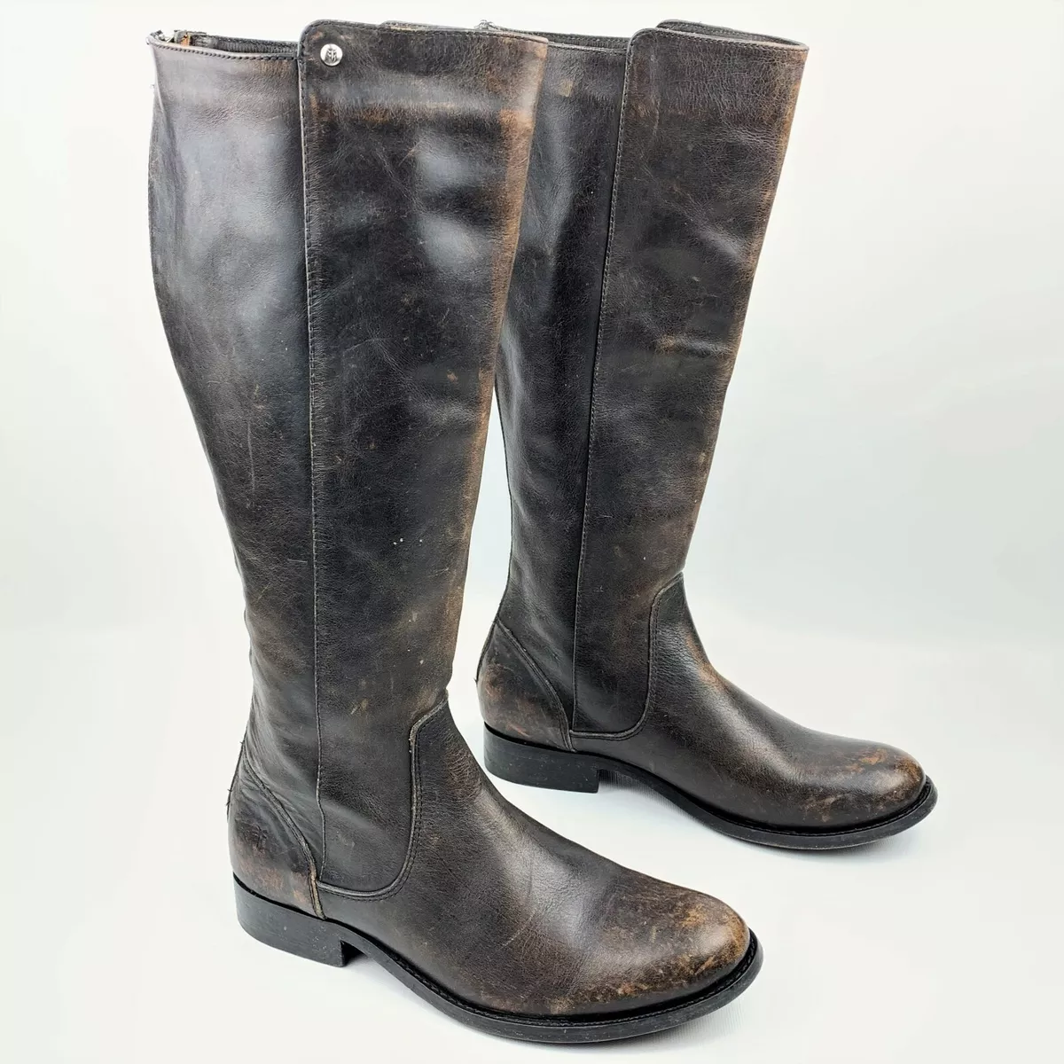 Frye melissa stud top back zip black